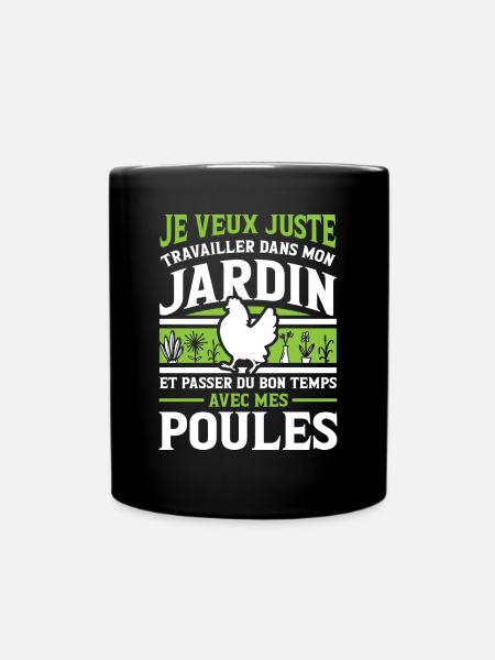 Travailler Jardin Poules Jardinier Humour Cadeau - Mug uni - noir