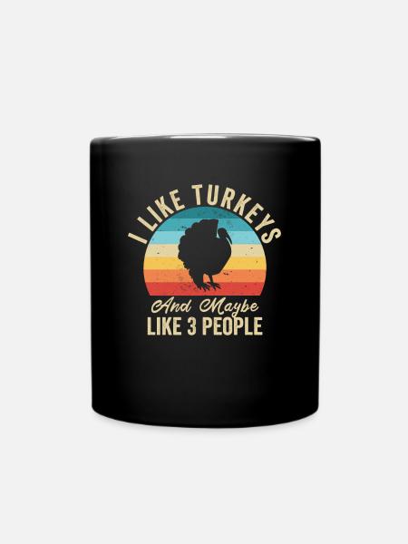 J'aime Les Dindes Humour Fermier Cadeau - Mug uni - noir