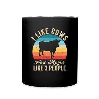 J'aime Les Vaches Humour Fermier Cadeau - Mug uni - noir - Devant