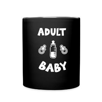Fetisch Adult Baby Windel Schnuller Männer Frauen - Tasse einfarbig - Schwarz - Vorne