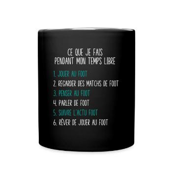 Foot Temps Libre Idée Cadeau Pour Footballeur - Mug uni - noir - Devant