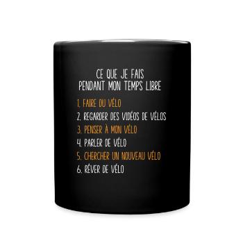 Vélo Temps Libre Idée Cadeau Pour Cycliste - Mug uni - noir - Devant
