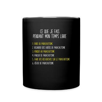Fallschirm Freizeit Fallschirmspringen Geschenkidee - Tasse einfarbig - Schwarz - Vorne