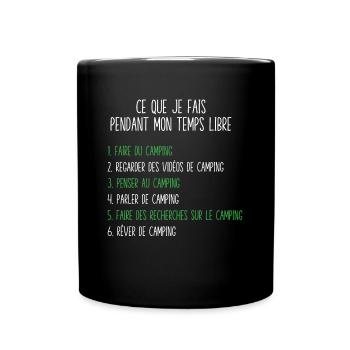 Camping Free time Gift idea for camper - Full Colour Mug - black - Front