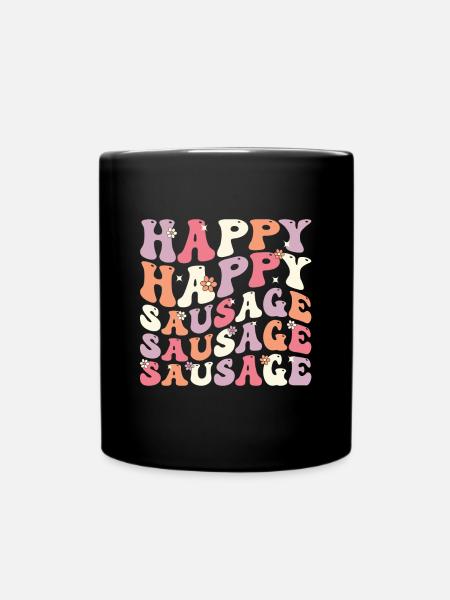 Groovige Happy Sausage - Tasse einfarbig - Schwarz