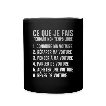 Voiture Temps Libre Idée Cadeau Pour Mécano - Mug uni - noir - Devant