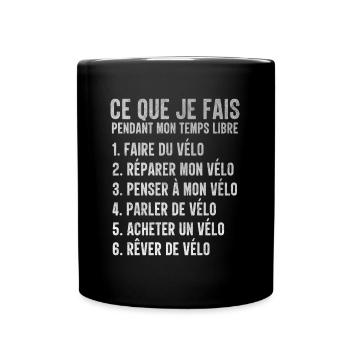 Vélo Temps Libre Idée Cadeau Pour Cycliste - Mug uni - noir - Devant