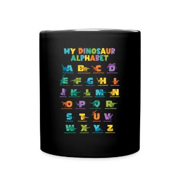 Dinosaurs Alphabet Learn Primer Gift - Full Colour Mug - black - Front