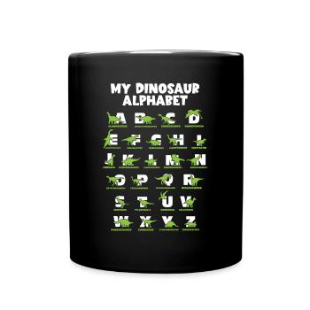 Dinosaurs Alphabet Learn Primer Gift - Full Colour Mug - black - Front