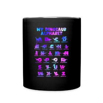 Dinosaurs Alphabet Learn Primer Gift - Full Colour Mug - black - Front