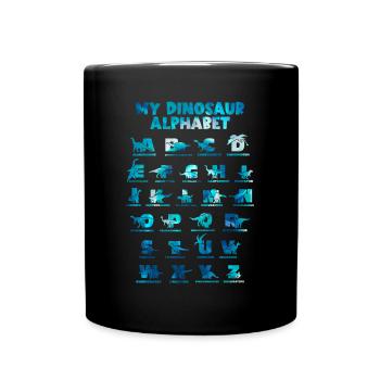 Dinosaurs Alphabet Learn Primer Gift - Full Colour Mug - black - Front