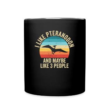 I like Les Ptéranodon Gift Humor Dinosaur - Full Colour Mug - black - Front