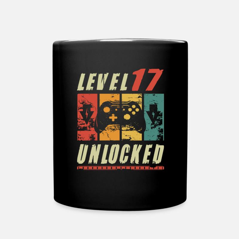 Level 17 Unlocked Gamer Turning 17th Birthday Gift - Tasse einfarbig - Schwarz