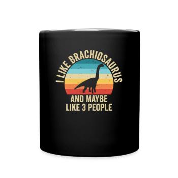 J'aime Les Brachiosaure Cadeau Humour Dinosaure - Mug uni - noir - Devant