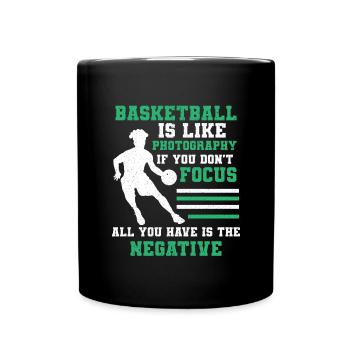 Basketball basketball player throwing basket - Full Colour Mug - black - Front