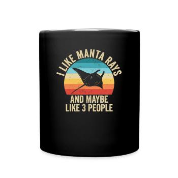 J'aime Les Raies Mantas De Mers Cadeau Drole - Mug uni - noir - Devant