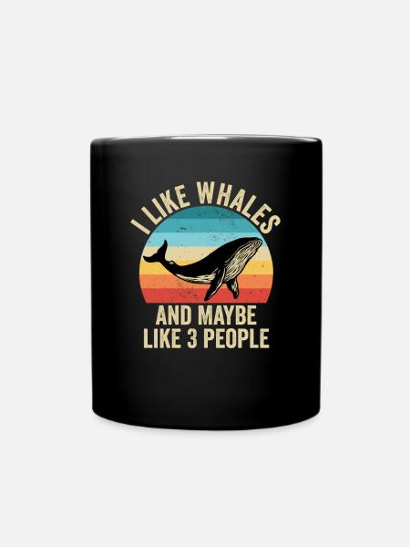 J'aime Les Baleines Cadeau Drole Océan - Mug uni - noir