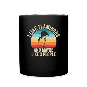 J'aime Les Flamants Rose Cadeau Humour Animaux - Mug uni - noir - Devant