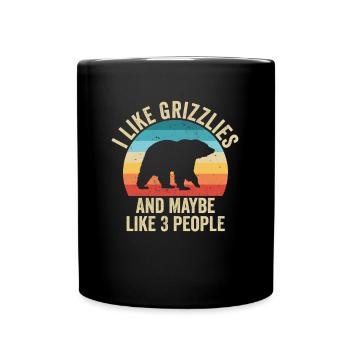 I love Grizzly Gift Humor Animals - Full Colour Mug - black - Front
