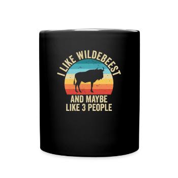 J'aime Les Gnous Cadeau Humour Animaux - Mug uni - noir - Devant