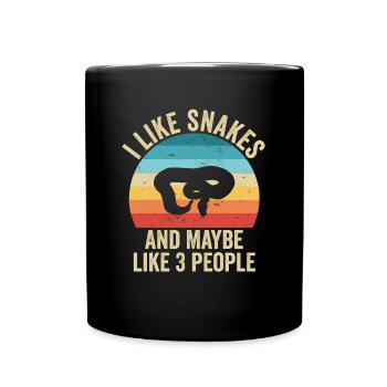 I like Snakes Gift Humor Animals - Full Colour Mug - black - Front