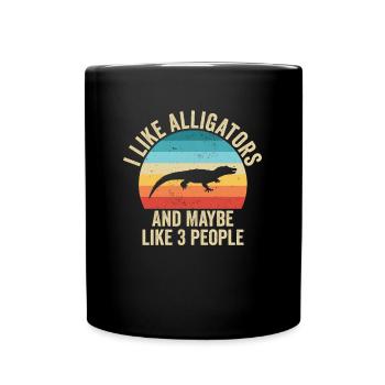 I love Alligators Gift Humor Animals - Full Colour Mug - black - Front