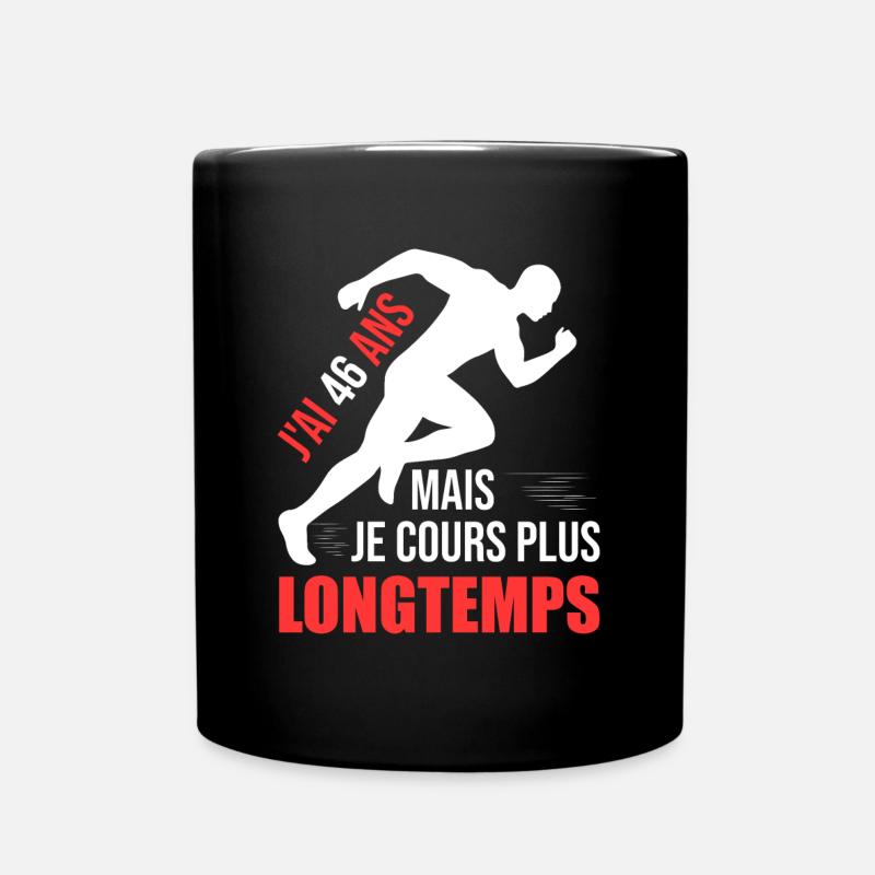 Running Cadeau Anniversaire 46 Ans Humour Coureur - Mug uni - noir