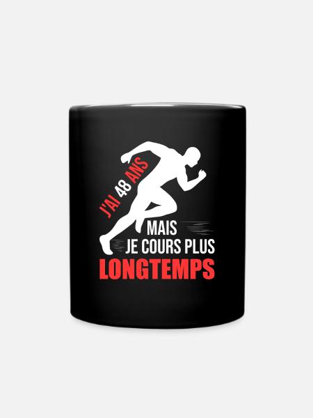 Running Cadeau Anniversaire 48 Ans Humour Coureur - Mug uni - noir