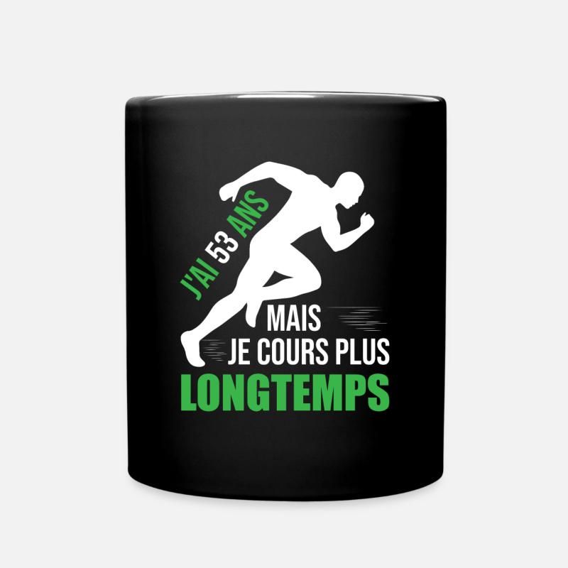 Running Cadeau Anniversaire 53 Ans Humour Coureur - Mug uni - noir