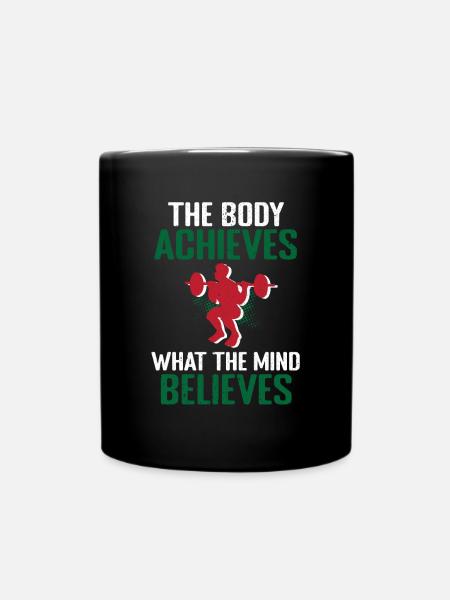 Weight Training Strength Strong Fitness Power Triathlon - Full Colour Mug - black