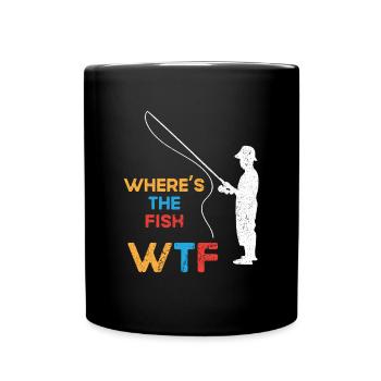 Pêcheur Pêcheur Pêche Canne à pêche Pêche Pêcheur - Mug uni - noir - Devant
