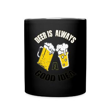 Bier Bierglas Biertrinker Kneipe Pinte - Tasse einfarbig - Schwarz - Vorne