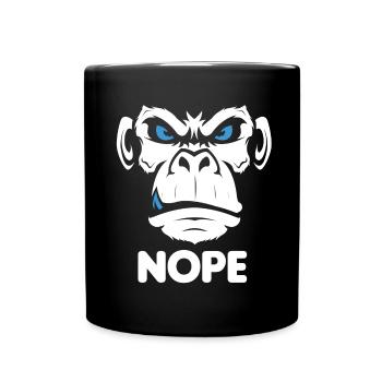 Nope Nö Nein Affe Monkey Jetzt nicht Hau Ab Weg - Tasse einfarbig - Schwarz - Vorne