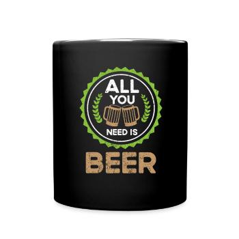 Bière Buveur de bière Bouteille de bière en canette de bière - Mug uni - noir - Devant