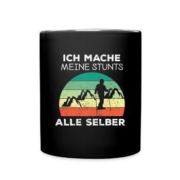Ski Sking Snowboard Wintersport Skifahrer - Tasse einfarbig - Schwarz - Vorne