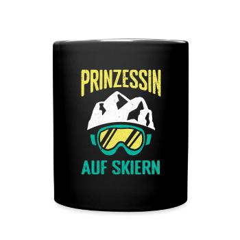 Ski Sking Snowboard Wintersport Skifahrer - Tasse einfarbig - Schwarz - Vorne