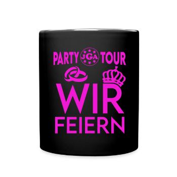 JGA Partytour Wir Feiern Durchfeiern Super Fete - Tasse einfarbig - Schwarz - Vorne