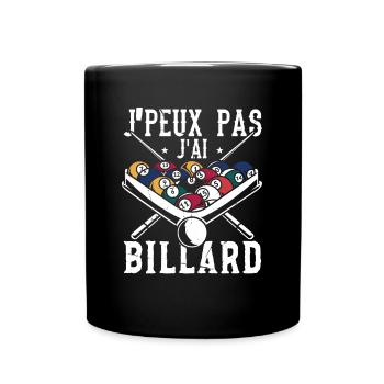 Ich kann nicht Billard Geschenk Humor haben - Tasse einfarbig - Schwarz - Vorne