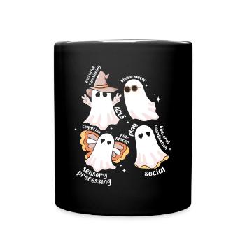 Skull Horror Halloween Gift - Full Colour Mug - black - Front