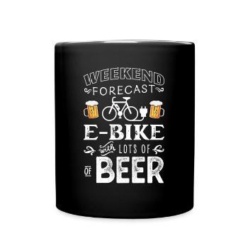 Drôle de prévisions de week-end EBike & Bière - Mug uni - noir - Devant