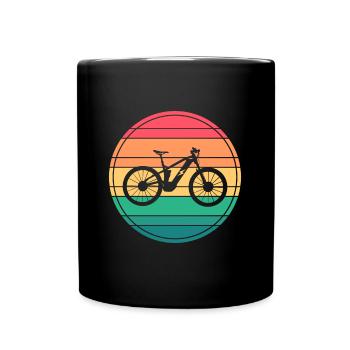 Vintage Retro EBike Sunset - Mug uni - noir - Devant