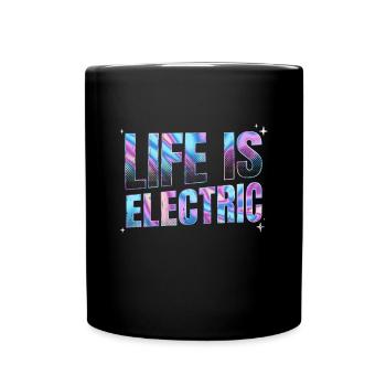Ebike Funny Life ist E-Bike Fahrrad Retro - Tasse einfarbig - Schwarz - Vorne