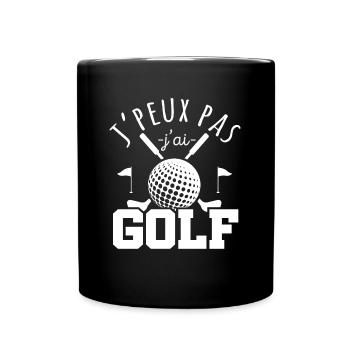 Ich kann nicht haben Golfgeschenk Golfer Humor - Tasse einfarbig - Schwarz - Vorne