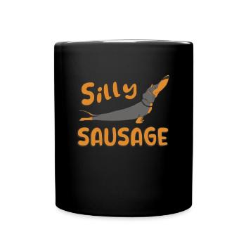 Dummer Wursthund - Tasse einfarbig - Schwarz - Vorne