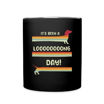 Cela a été une longue journée drôle de chien de saucisse teckel - Mug uni - noir - Devant