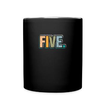 5th Birthday Kids Toodler Five Birthday - Full Colour Mug - black - Front