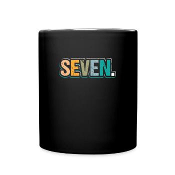 7th Birthday Kids Seven Birthday - Full Colour Mug - black - Front