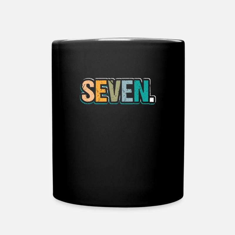 7th Birthday Kids Seven Birthday - Tasse einfarbig - Schwarz