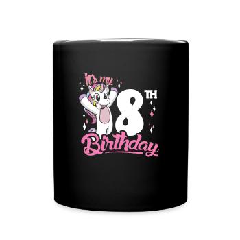 8e anniversaire Enfants Licorne Toodler Eight - Mug uni - noir - Devant