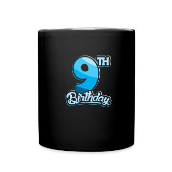 9th Birthday Kids Nine Birthday - Full Colour Mug - black - Front